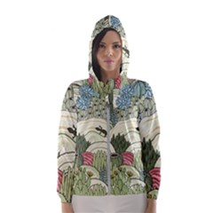 Playful Cactus Desert Landscape Illustrated Seamless Pattern Women s Hooded Windbreaker by Grandong