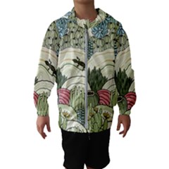 Playful Cactus Desert Landscape Illustrated Seamless Pattern Kids  Hooded Windbreaker by Grandong