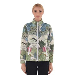 Playful Cactus Desert Landscape Illustrated Seamless Pattern Women s Bomber Jacket by Grandong