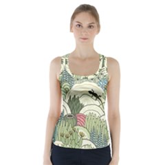 Playful Cactus Desert Landscape Illustrated Seamless Pattern Racer Back Sports Top by Grandong