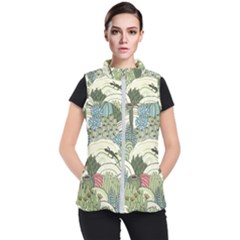 Playful Cactus Desert Landscape Illustrated Seamless Pattern Women s Puffer Vest by Grandong