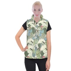 Playful Cactus Desert Landscape Illustrated Seamless Pattern Women s Button Up Vest by Grandong