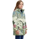 Playful Cactus Desert Landscape Illustrated Seamless Pattern Kids  Hooded Longline Puffer Jacket View2