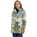 Playful Cactus Desert Landscape Illustrated Seamless Pattern Kids  Hooded Longline Puffer Jacket View3