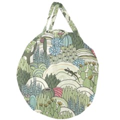 Playful Cactus Desert Landscape Illustrated Seamless Pattern Giant Round Zipper Tote by Grandong