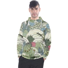 Playful Cactus Desert Landscape Illustrated Seamless Pattern Men s Pullover Hoodie by Grandong