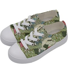 Playful Cactus Desert Landscape Illustrated Seamless Pattern Kids  Low Top Canvas Sneakers by Grandong