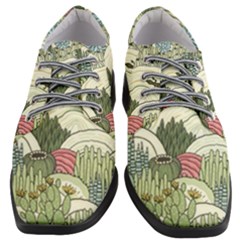 Playful Cactus Desert Landscape Illustrated Seamless Pattern Women Heeled Oxford Shoes by Grandong