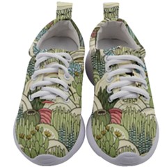 Playful Cactus Desert Landscape Illustrated Seamless Pattern Kids Athletic Shoes by Grandong