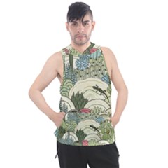 Playful Cactus Desert Landscape Illustrated Seamless Pattern Men s Sleeveless Hoodie by Grandong