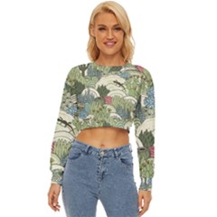 Playful Cactus Desert Landscape Illustrated Seamless Pattern Lightweight Long Sleeve Sweatshirt by Grandong