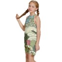 Playful Cactus Desert Landscape Illustrated Seamless Pattern Kids  Halter Collar Waist Tie Chiffon Dress View2