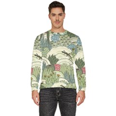 Playful Cactus Desert Landscape Illustrated Seamless Pattern Men s Fleece Sweatshirt by Grandong