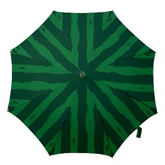 Green Seamless Watermelon Skin Pattern Hook Handle Umbrellas (small) by Grandong