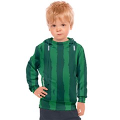 Green Seamless Watermelon Skin Pattern Kids  Hooded Pullover by Grandong