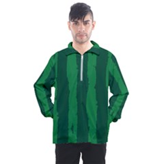 Green Seamless Watermelon Skin Pattern Men s Half Zip Pullover by Grandong