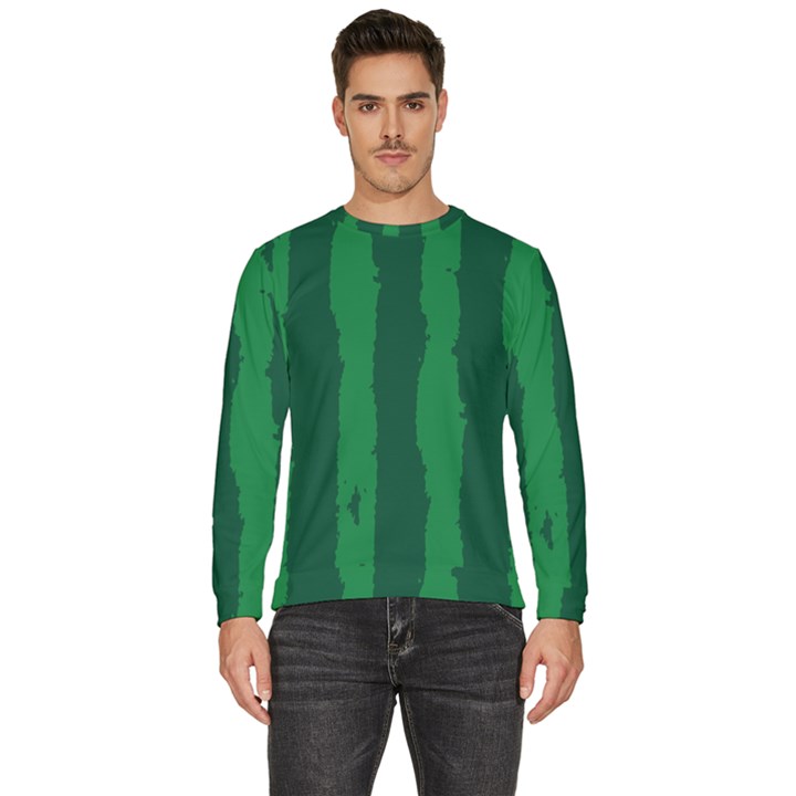 Green Seamless Watermelon Skin Pattern Men s Fleece Sweatshirt