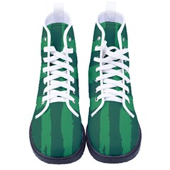 Green Seamless Watermelon Skin Pattern Men s High-top Canvas Sneakers