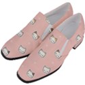 Cute Cat Cartoon Doodle Seamless Pink Pattern Women Slip On Heel Loafers View2