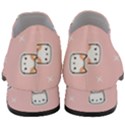 Cute Cat Cartoon Doodle Seamless Pink Pattern Women Slip On Heel Loafers View4