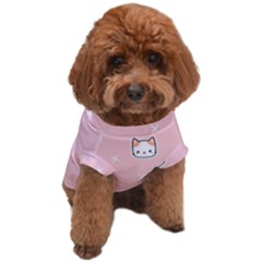 Cute Cat Cartoon Doodle Seamless Pink Pattern Dog T-shirt