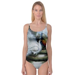 Canvas Oil Painting Two Peacock Camisole Leotard  by Grandong