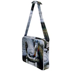 Canvas Oil Painting Two Peacock Cross Body Office Bag by Grandong