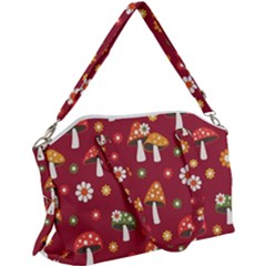 Woodland Mushroom And Daisy Seamless Pattern Canvas Crossbody Bag by Grandong