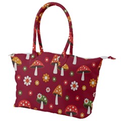 Woodland Mushroom And Daisy Seamless Pattern Canvas Shoulder Bag by Grandong