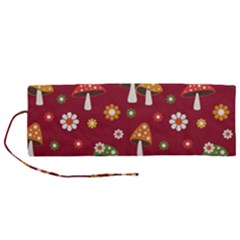 Woodland Mushroom And Daisy Seamless Pattern Roll Up Canvas Pencil Holder (m) by Grandong