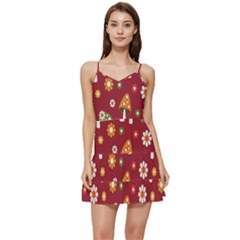 Woodland Mushroom And Daisy Seamless Pattern Short Frill Dress by Grandong