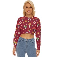 Woodland Mushroom And Daisy Seamless Pattern Lightweight Long Sleeve Sweatshirt by Grandong