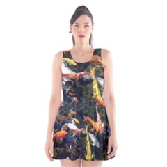 Koi Pond 3d Fish Scoop Neck Skater Dress by Grandong