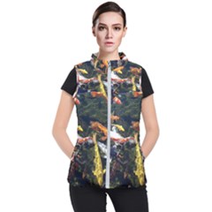 Koi Pond 3d Fish Women s Puffer Vest by Grandong