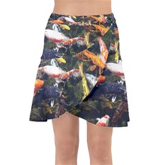 Koi Pond 3d Fish Wrap Front Skirt by Grandong