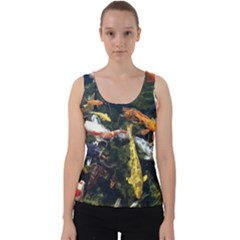 Koi Pond 3d Fish Velvet Tank Top by Grandong