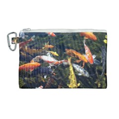 Koi Pond 3d Fish Canvas Cosmetic Bag (large) by Grandong