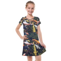 Koi Pond 3d Fish Kids  Cross Web Dress by Grandong