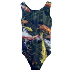 Koi Pond 3d Fish Kids  Cut-out Back One Piece Swimsuit by Grandong