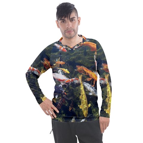 Koi Pond 3d Fish Men s Pique Long Sleeve T-shirt by Grandong