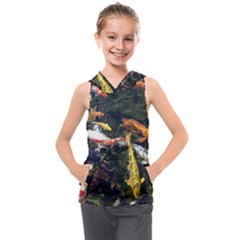 Koi Pond 3d Fish Kids  Sleeveless Hoodie