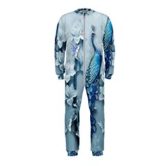 Chinese Style 3d Embossed Blue Peacock Oil Painting Onepiece Jumpsuit (kids) by Grandong