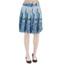 Chinese Style 3d Embossed Blue Peacock Oil Painting Pleated Skirt View1