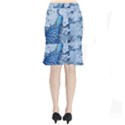 Chinese Style 3d Embossed Blue Peacock Oil Painting Short Mermaid Skirt View2