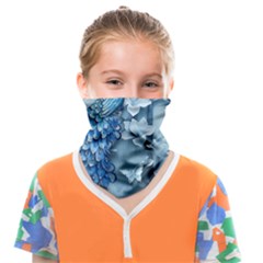 Chinese Style 3d Embossed Blue Peacock Oil Painting Face Covering Bandana (kids) by Grandong