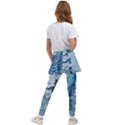 Chinese Style 3d Embossed Blue Peacock Oil Painting Kids  Skirted Pants View2