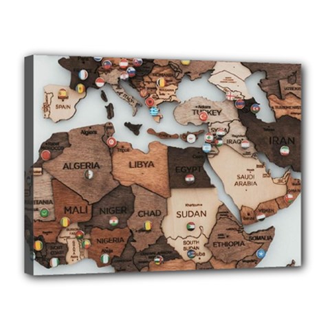 3d Vintage World Map Canvas 16  X 12  (stretched) by Grandong