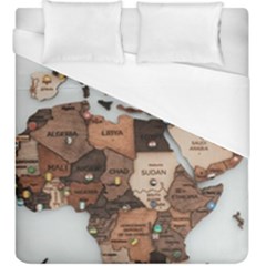 3d Vintage World Map Duvet Cover (king Size) by Grandong