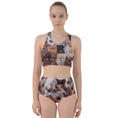 3d Vintage World Map Racer Back Bikini Set by Grandong