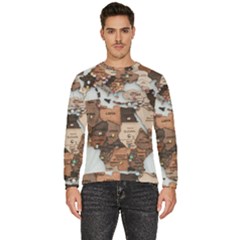 3d Vintage World Map Men s Fleece Sweatshirt by Grandong